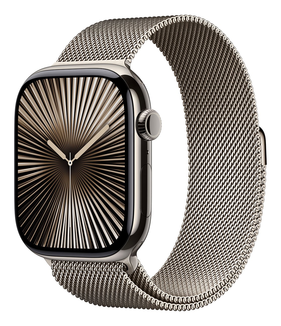 Apple - Apple Watch Series 10 (GPS + Cellular) 46mm Natural Titanium Case with Natural Milanese Loop - M/L - Natural Titanium