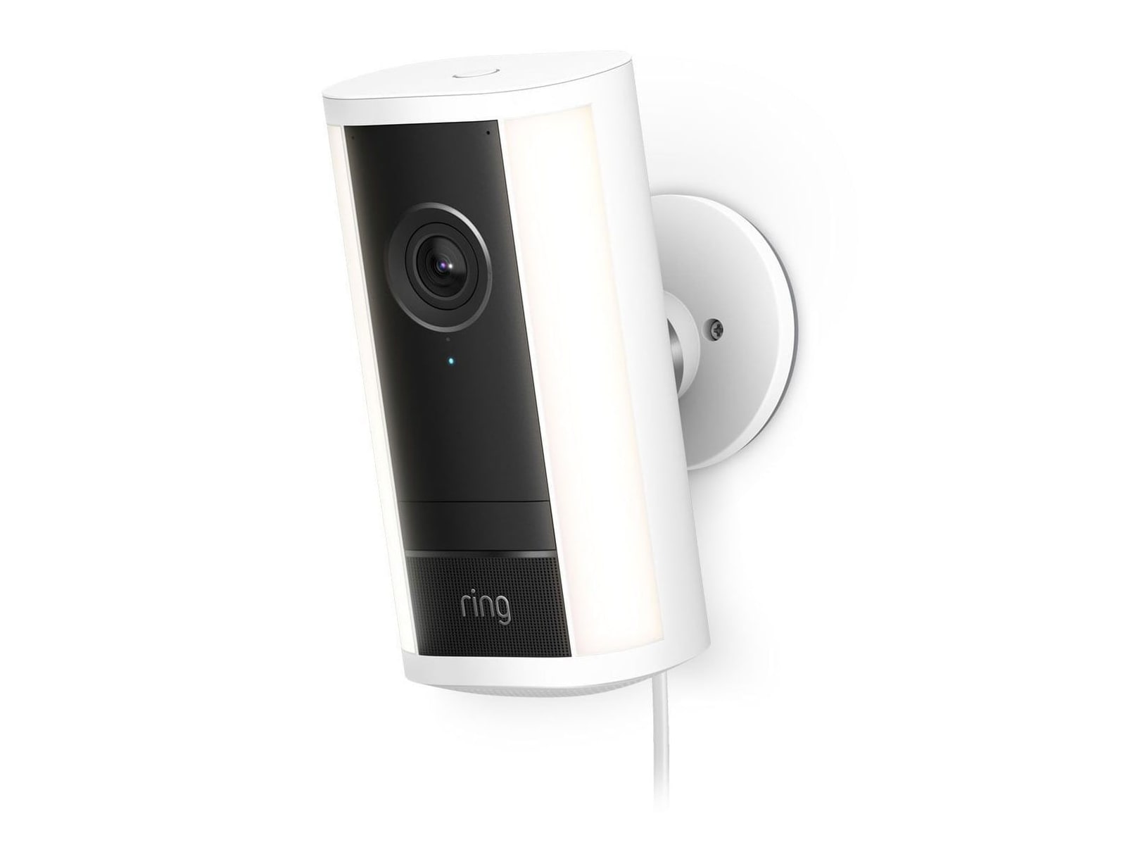 Ring - Spotlight Cam Pro With Retinal 4K Plug-In Security Camera White Security Cameras