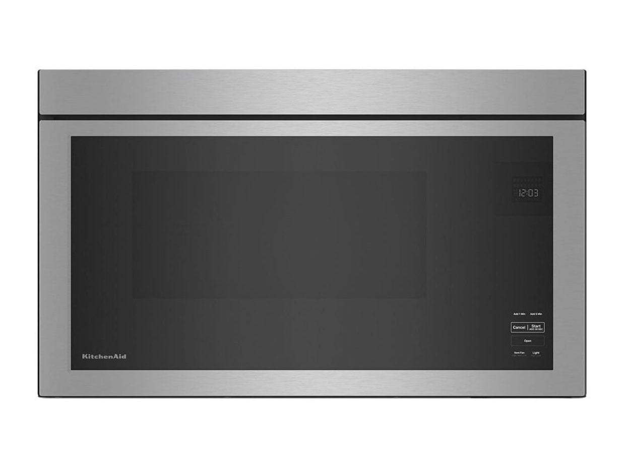 KitchenAid - 1.1 Cu. Ft. Over-The-Range Microwave with Flush Built-In Design Stainless Steel Microwaves