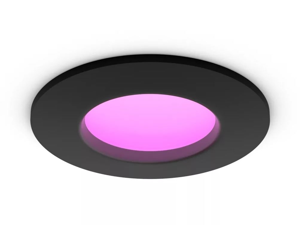 Philips Hue - White and Color Ambiance Slim Recessed Downlight Smart Lighting - Black
