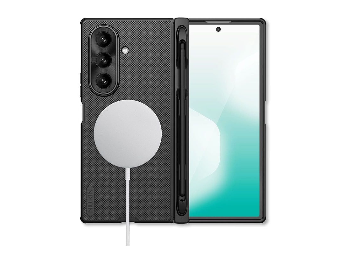 Nillkin - MagSafe Compatible Super Frosted Shield Fold Case with Stylus Pen - Galaxy Z Fold 7 - Matte Black