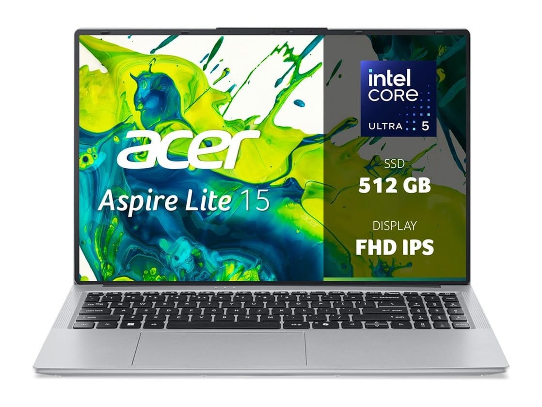Acer - Aspire Lite AL15-54P-56N1 15.6" - Intel Core Ultra 5 115U chip - 16GB Memory - 512GB SSD - Silver