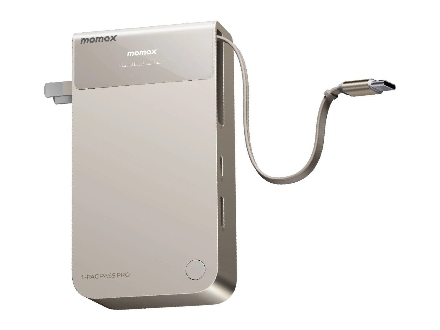 MOMAX - 1-Pac Pass Pro+ 10000mAh 3in1 Hybrid GaN Battery Pack Titanium Power Banks