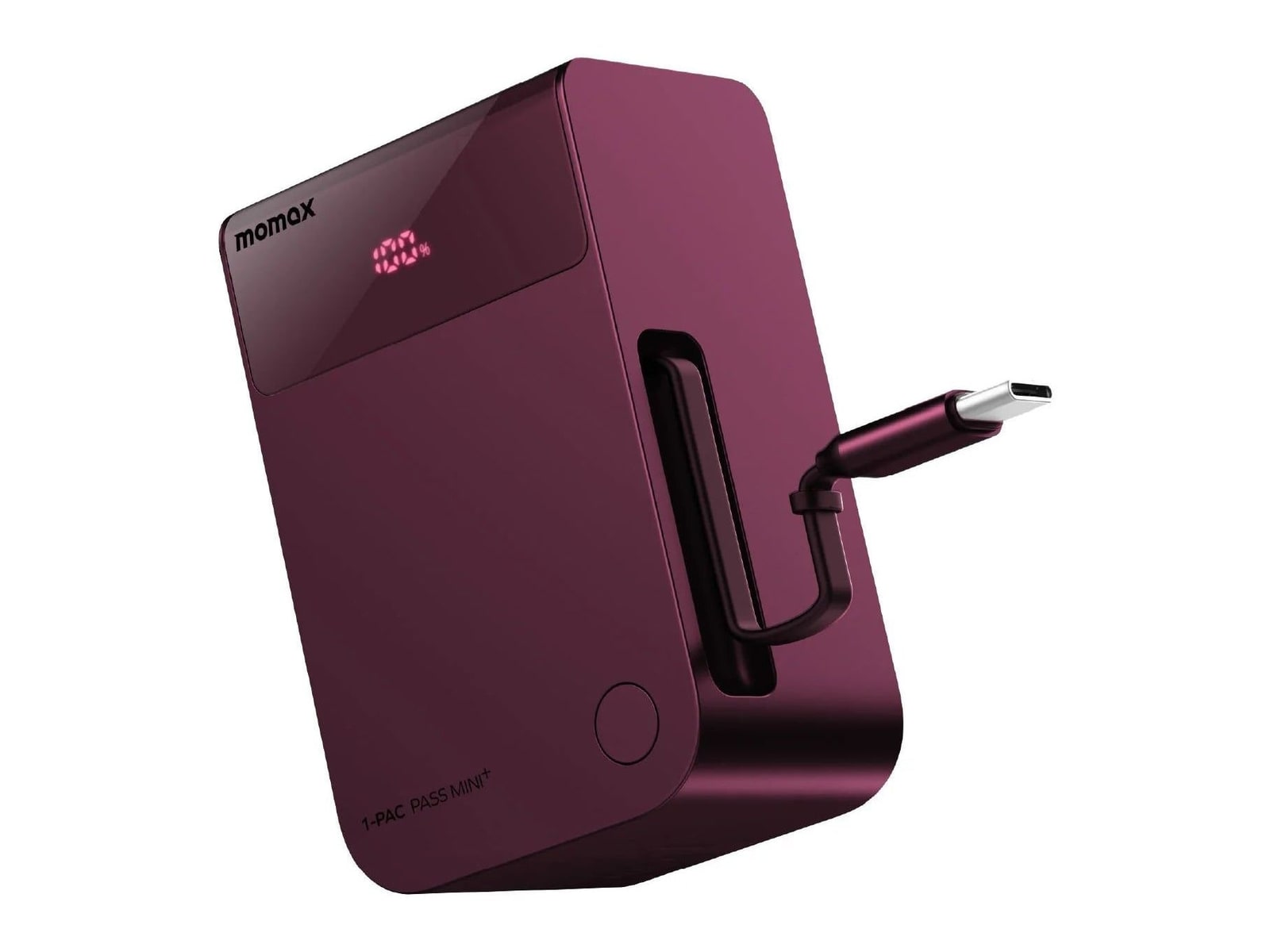 MOMAX - 1-Pac Pass Mini+ 10000mAh 2in1 Battery Pack Dusky Cherry Power Banks