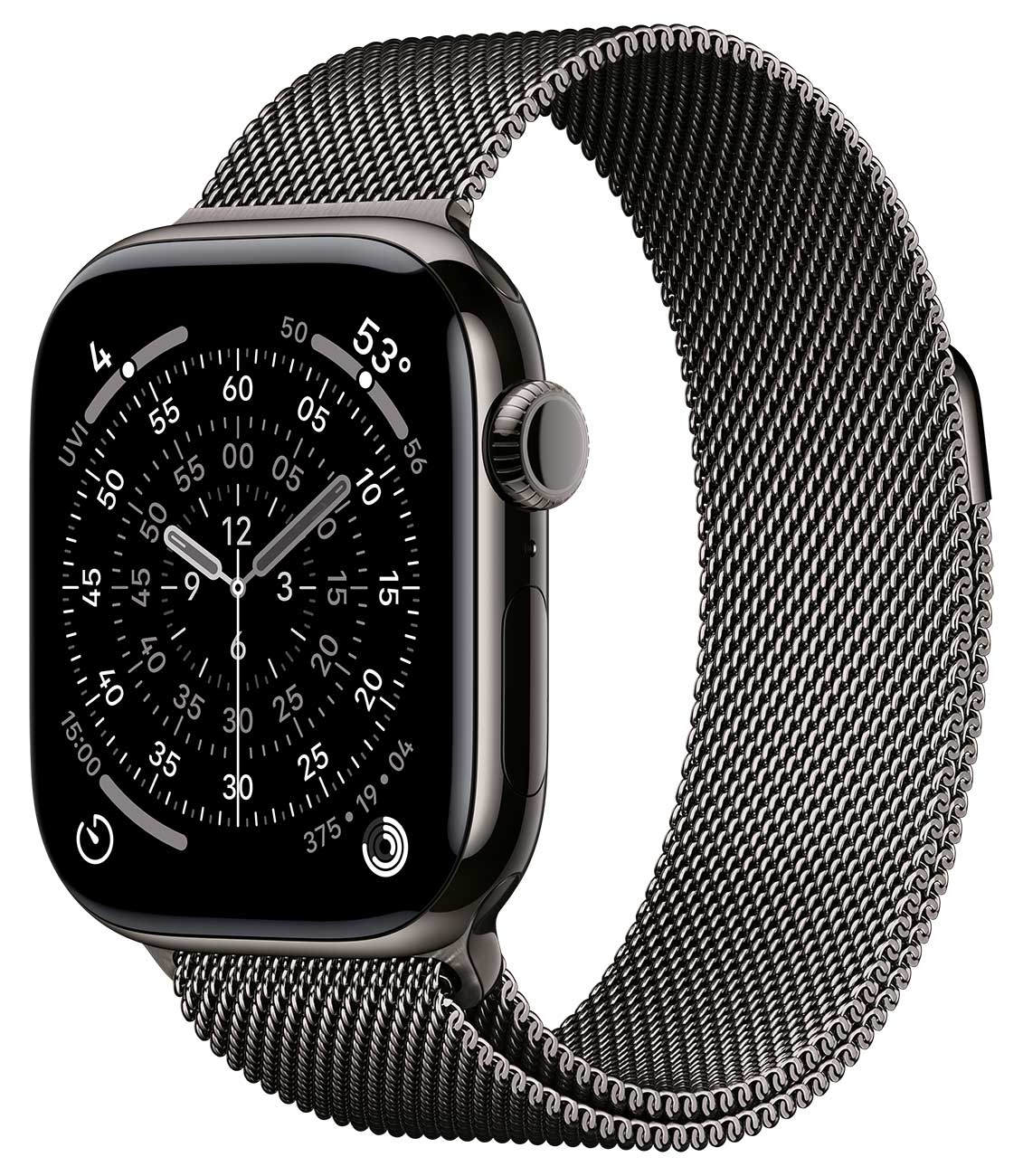 Apple - Apple Watch Series 11 (GPS + Cellular) 46mm Slate Titanium Case with Slate Milanese Loop - M/L - Slate Titanium