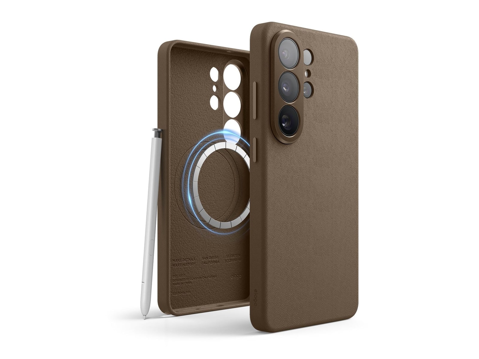 elago - Magnetic Leather Case - Galaxy S26 Ultra - Taupe