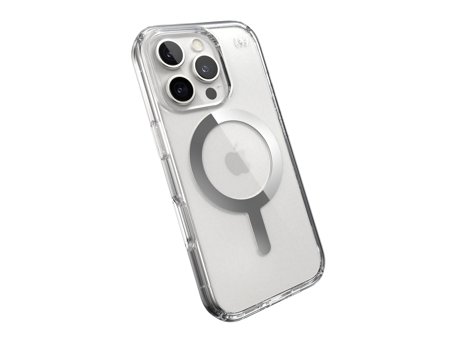 Speck - Presidio Perfect-Clear MagSafe - iPhone 16 Pro - Clear/Chrome