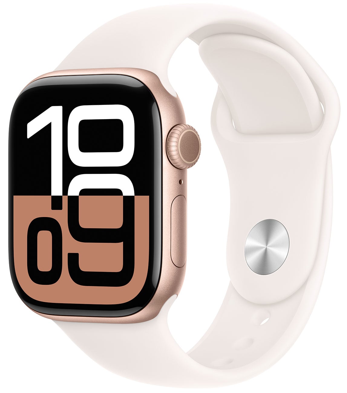 Apple - Apple Watch Series 10 (GPS) 42mm Rose Gold Aluminum Case with Light Blush Sport Band - S/M - Rose Gold