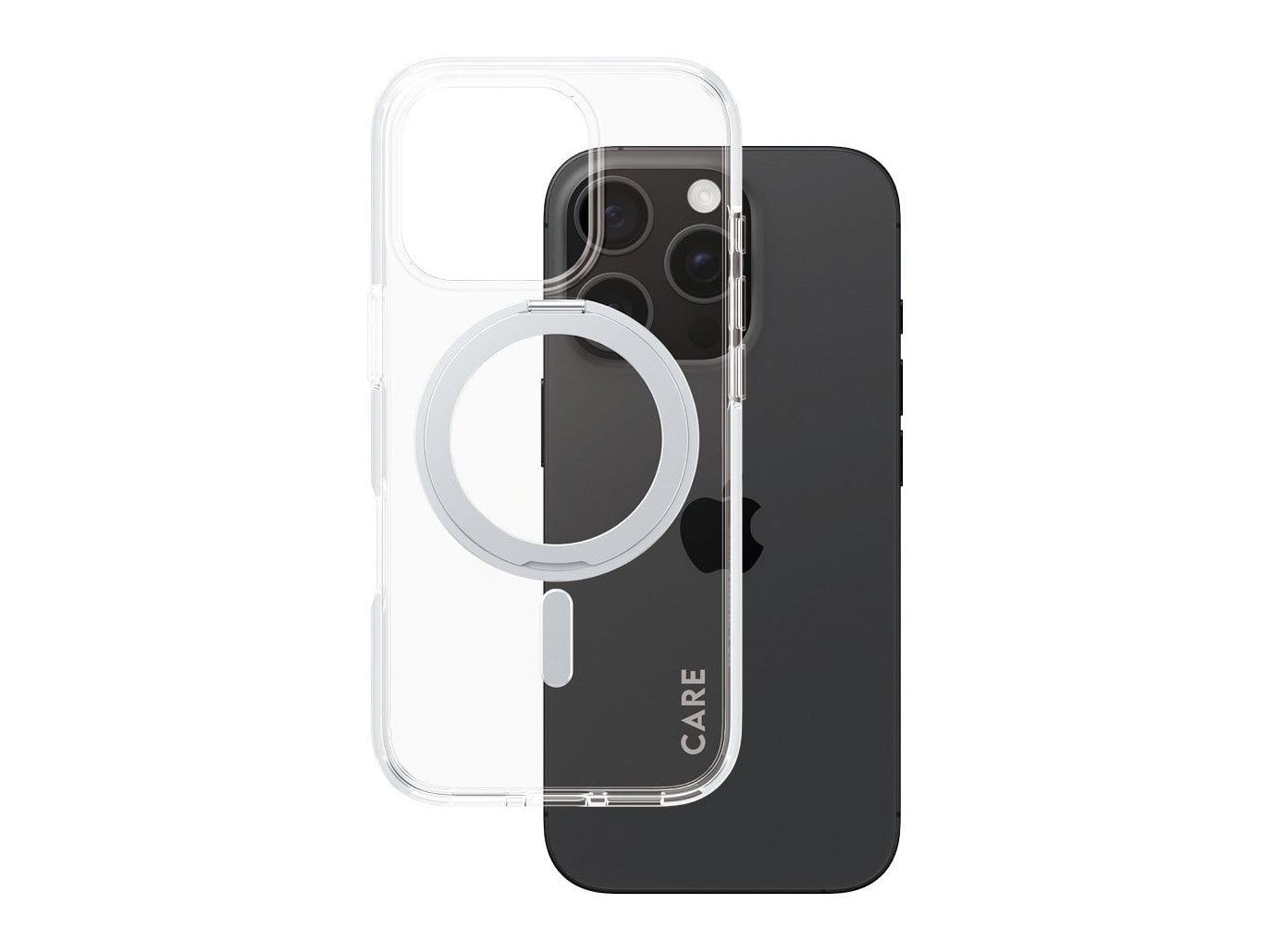 PanzerGlass - CARE Case Transparent w. Silver Kickstand & MagSafe iPhone 16 Pro