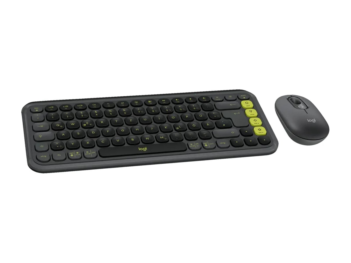 Logitech - POP Icon Combo Wireless Keyboards - Graphite & Green (UK)
