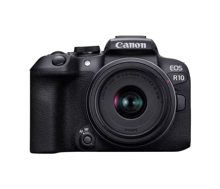 Canon - EOS R10 24.2 MP Mirrorless Cameras RF-S18-45mm Lens Kit - Black