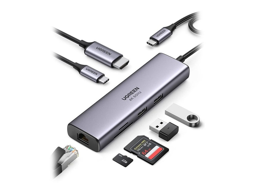 UGREEN - 60515 7-in-1 USB Hubs - Gray