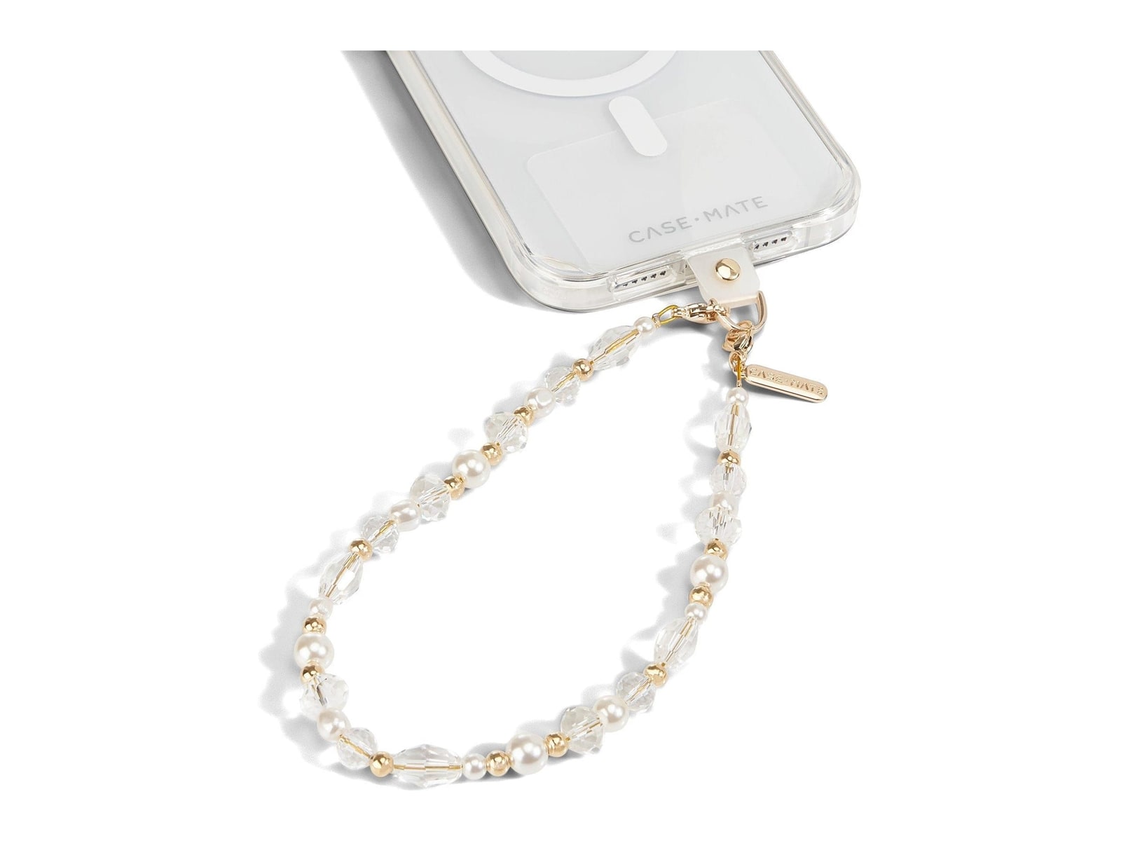 Case-Mate - Crystal Pearl Gold Phone Charm