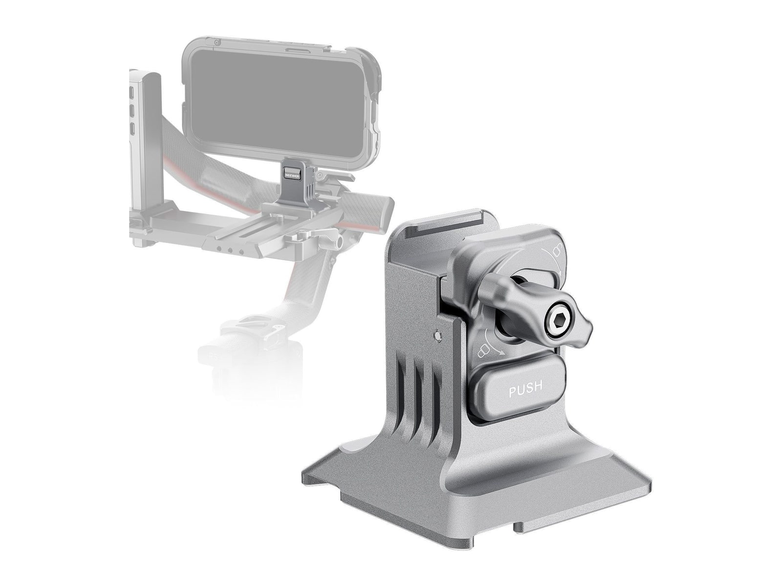 Neewer - PA124 Quick Release Phone Tripod Mount with Arca Type Base Camera Accessories - Silver