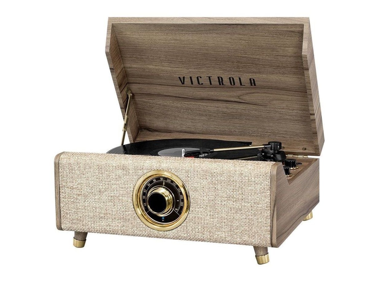 Victrola - Highland 4-in-1 Bluetooth Turntables & CD Players - Farmhouse Walnut