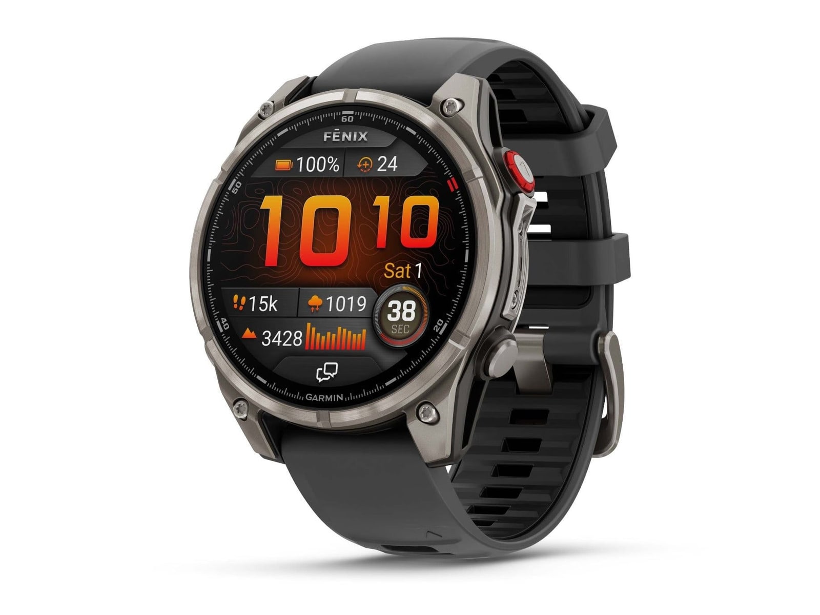 Garmin - fenix 8 Pro Sapphire 47mm AMOLED GPS (Titanium with Graphite/Black Band) Smart Watches - Black