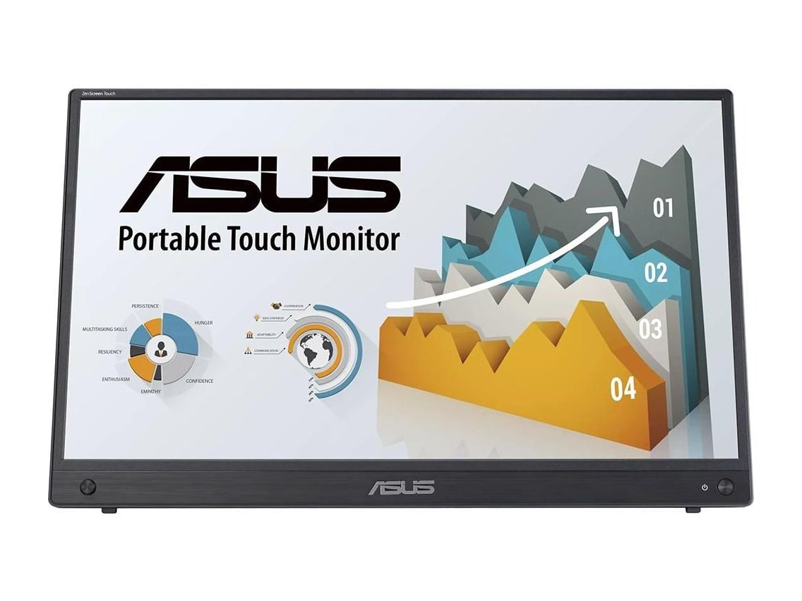 ASUS - 15.6" ZenScreen MB16AMTR Full HD 60Hz Portable Monitors - Black