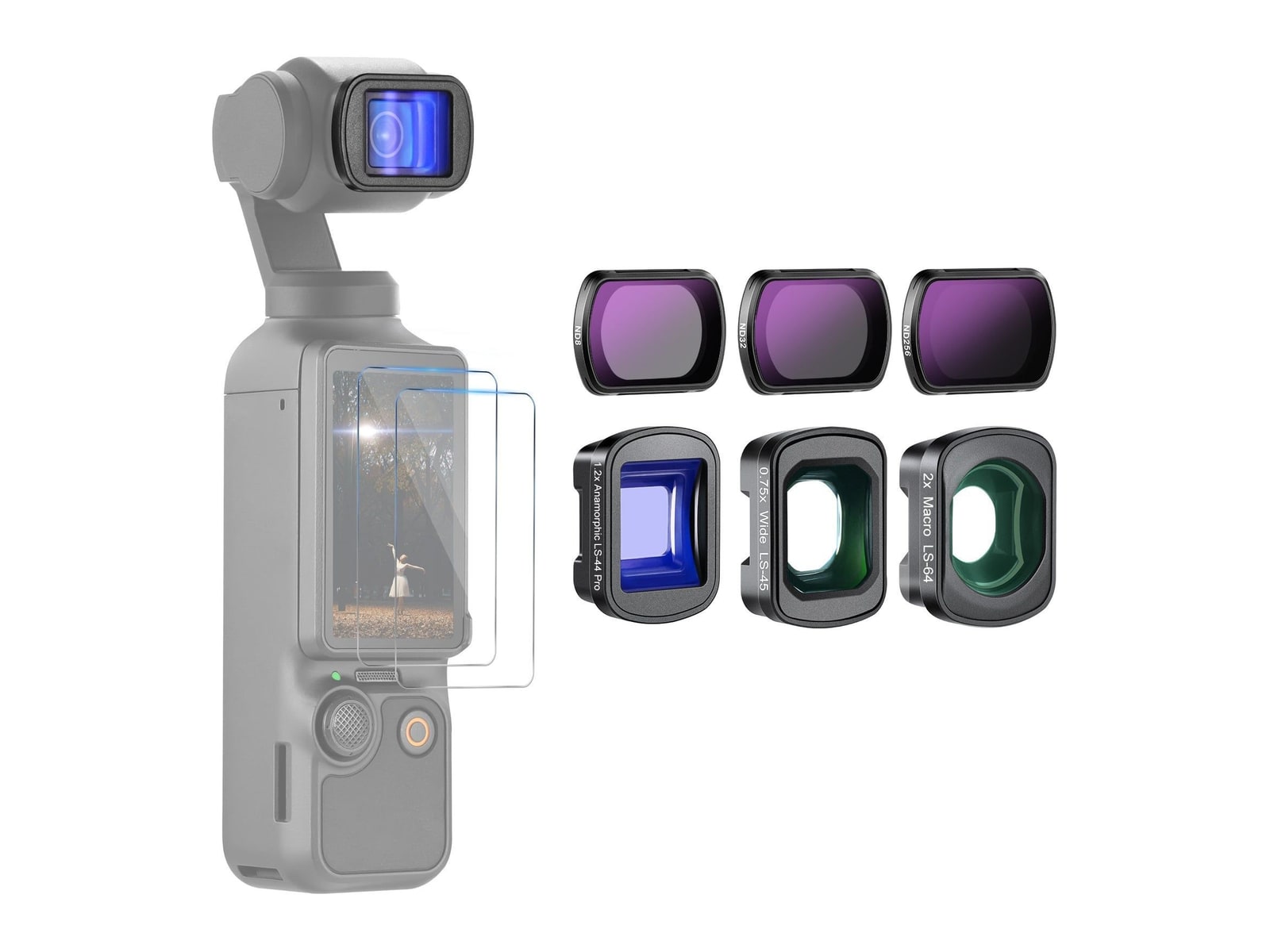 Neewer - FL-B27/FL-B28 Filter Set with Lens for DJI Osmo Pocket 3 / Pocket 4 & Xtra Muse Camera Accessories