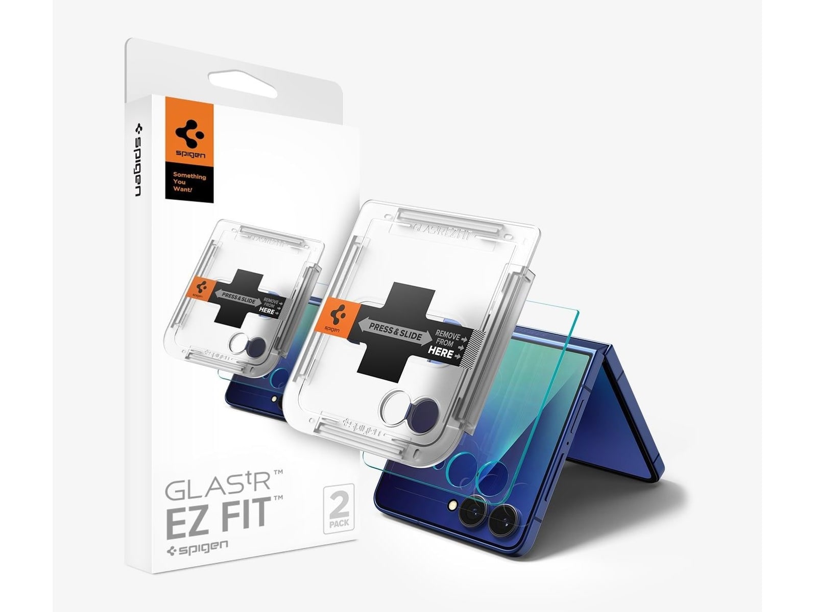 Spigen - GLAS.tR EZ Fit - Galaxy Z Flip 8 - Clear