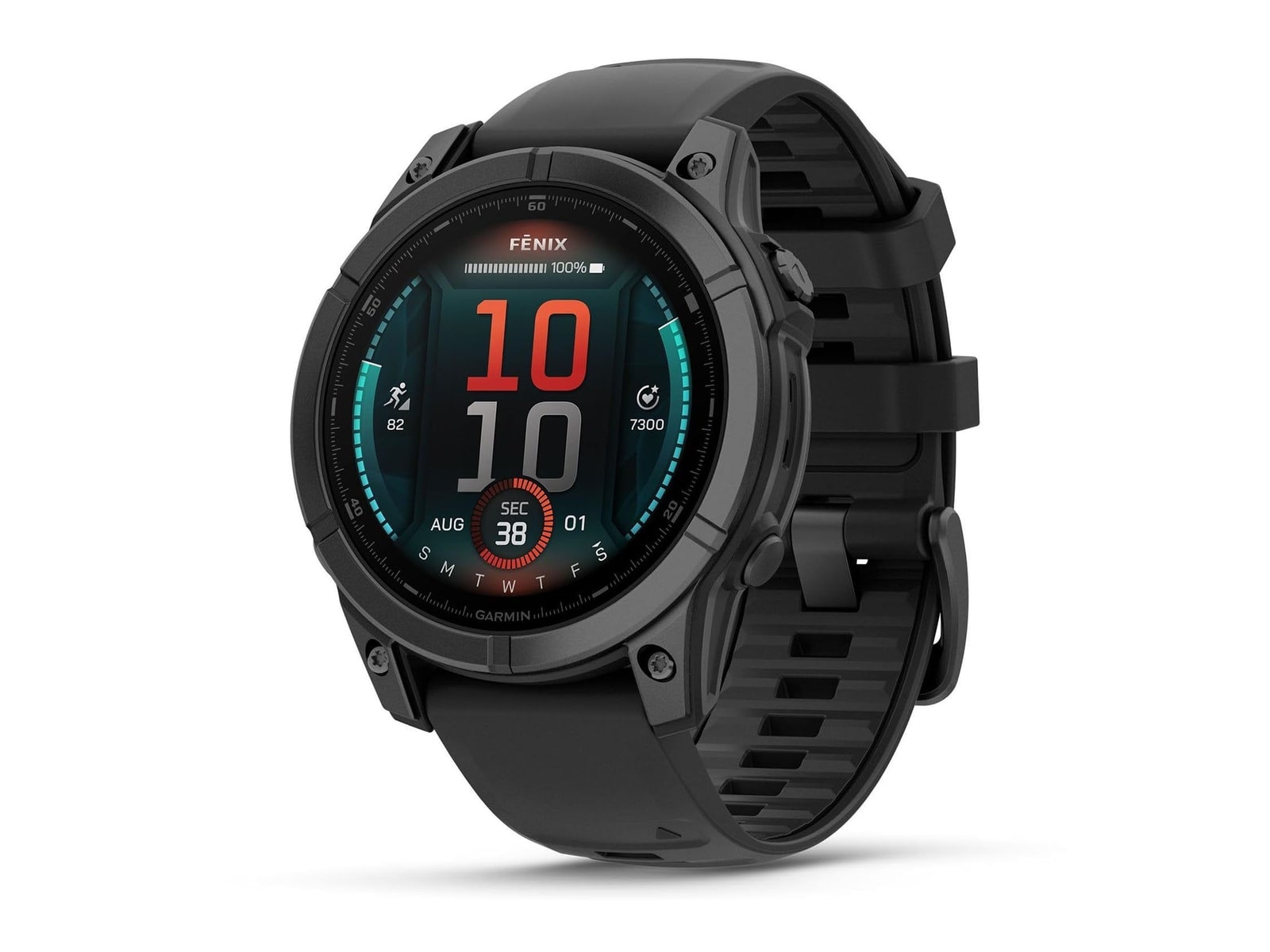 Garmin - fenix E - 47 mm, AMOLED, Slate Gray Steel with Black Silicone Band Smart Watches - Black