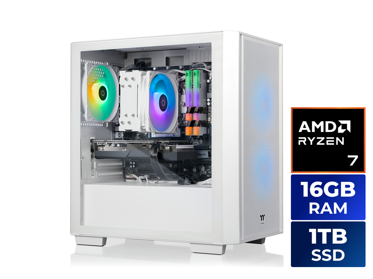 Thermaltake - NE R76-H16 - AMD Ryzen 7 5700 chip - 16GB Memory - 1TB SSD - White