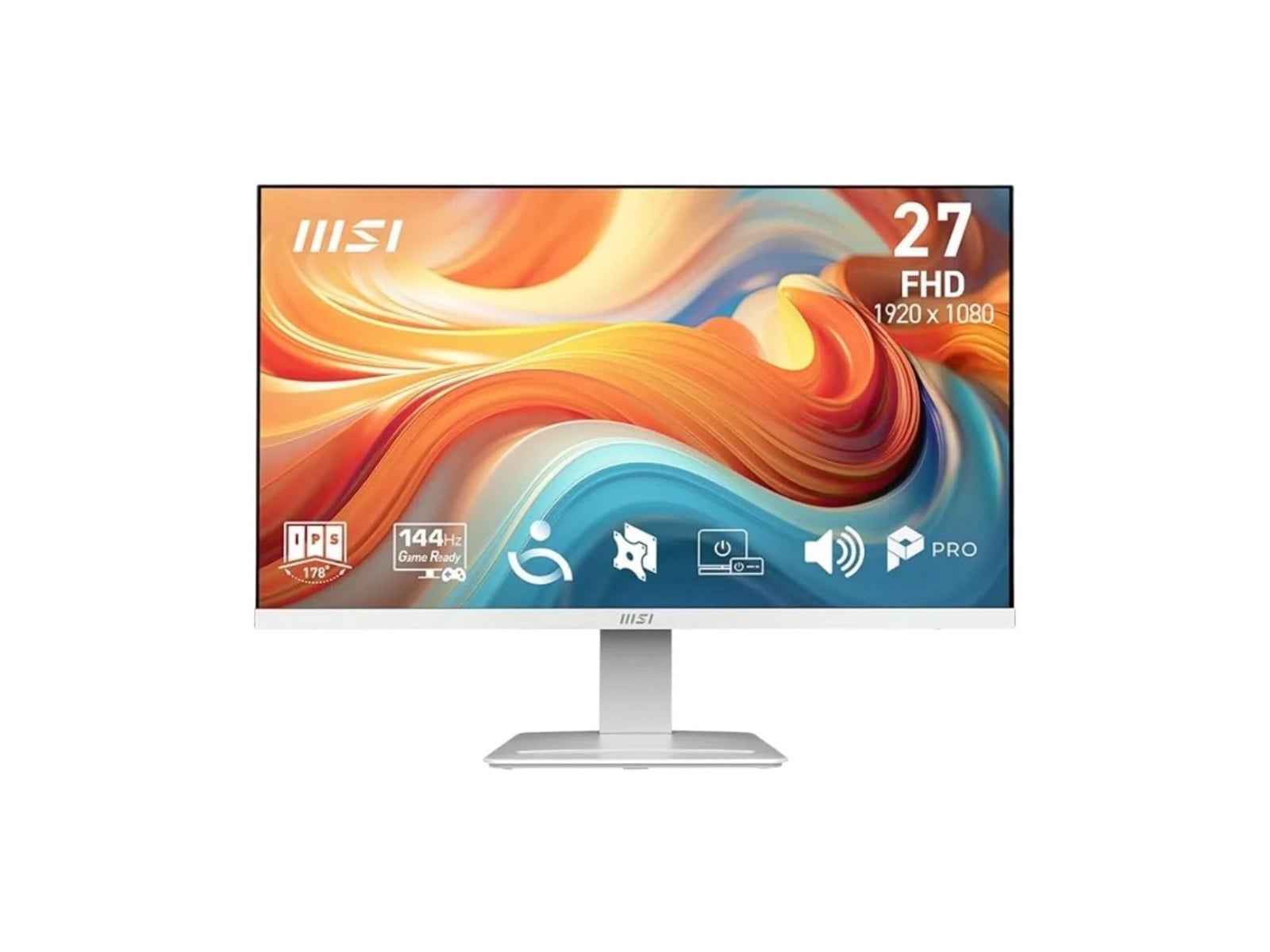 MSI - 27" PRO MP273W E14A Full HD 144Hz Professional Monitors - White