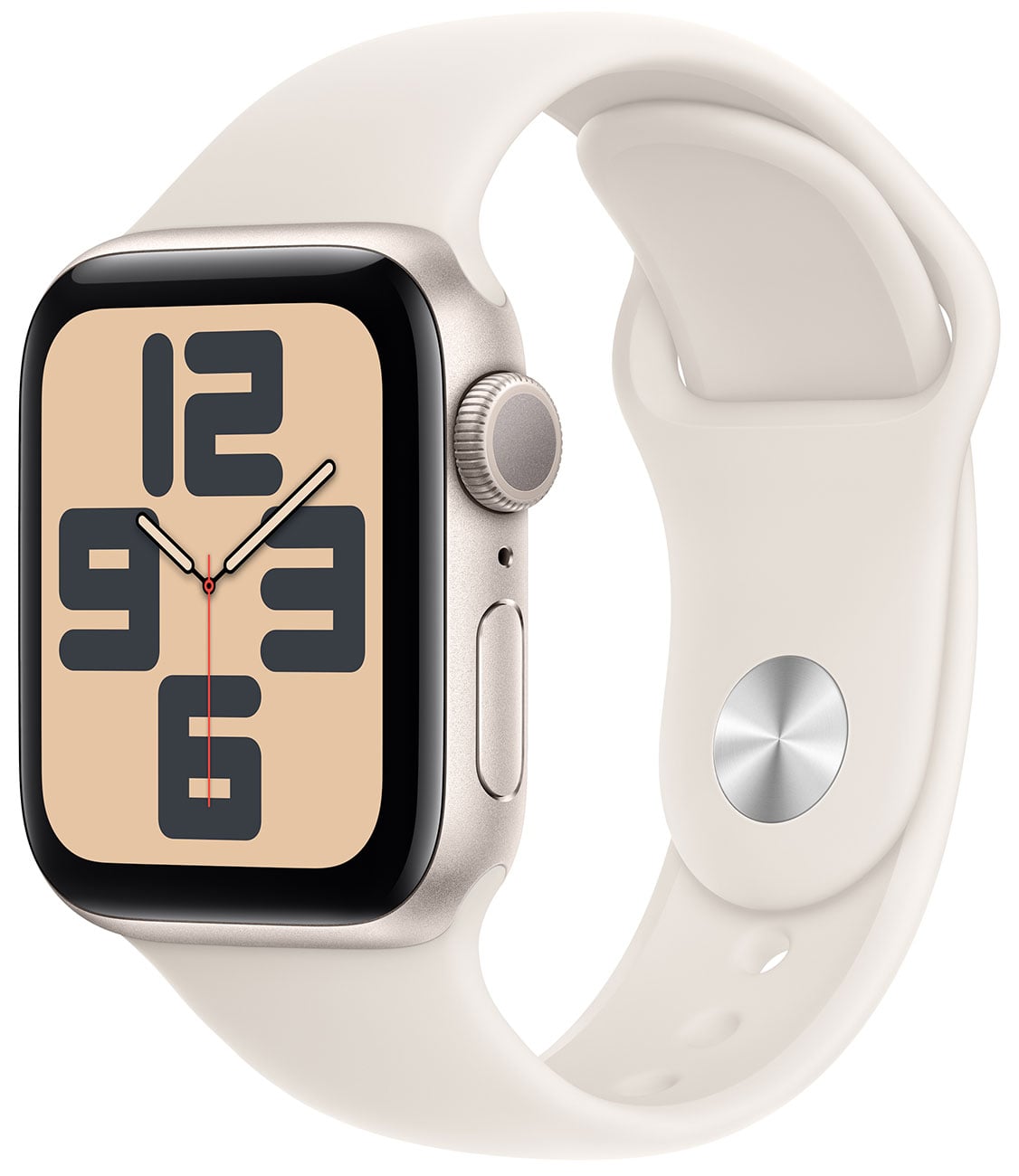 Apple - Apple Watch SE (2nd Generation) (GPS) 40mm Starlight Aluminum Case with Starlight Sport Band - M/L - Starlight