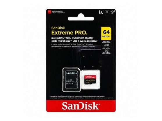 SanDisk - Extreme PRO microSDXC 200MB/s with SD Adapter 64GB Storage Drives - UHS-I