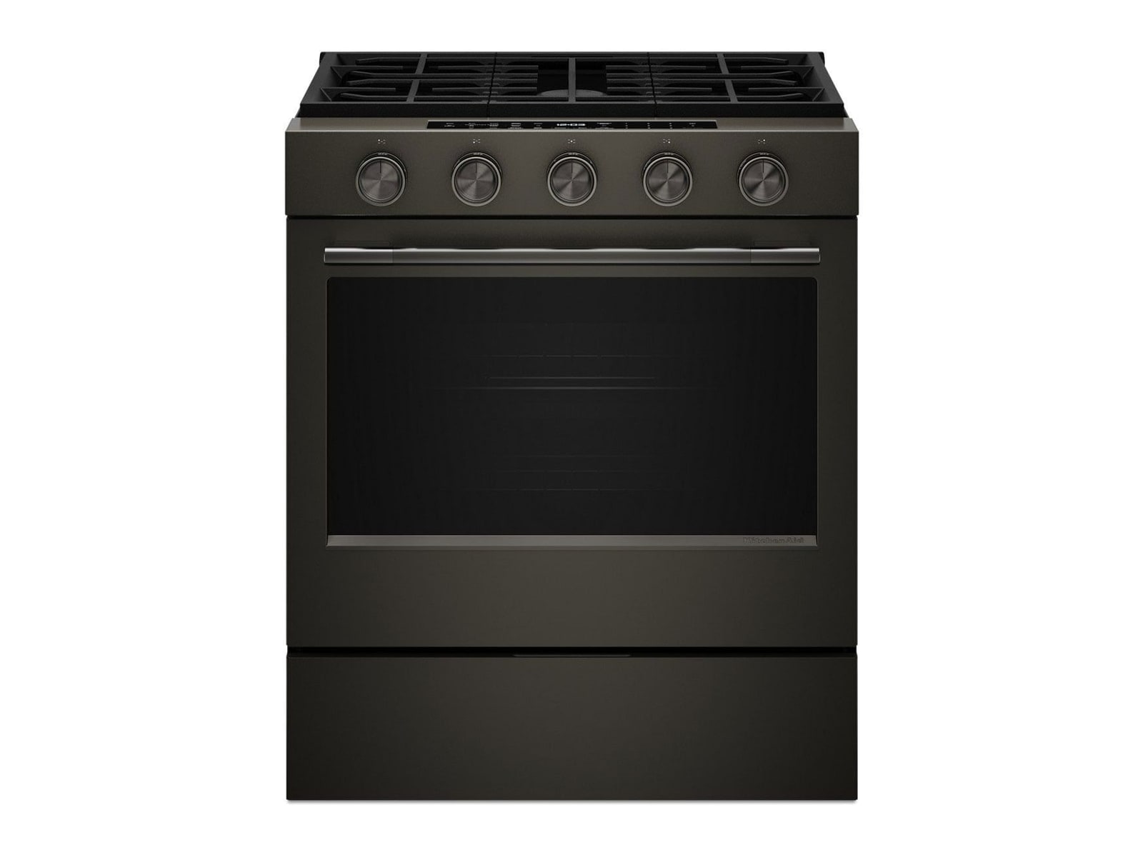 KitchenAid - 5 Cu. Ft. Smart Slide-in Gas Range 30-Inch Wide Black Ore Ovens & Ranges