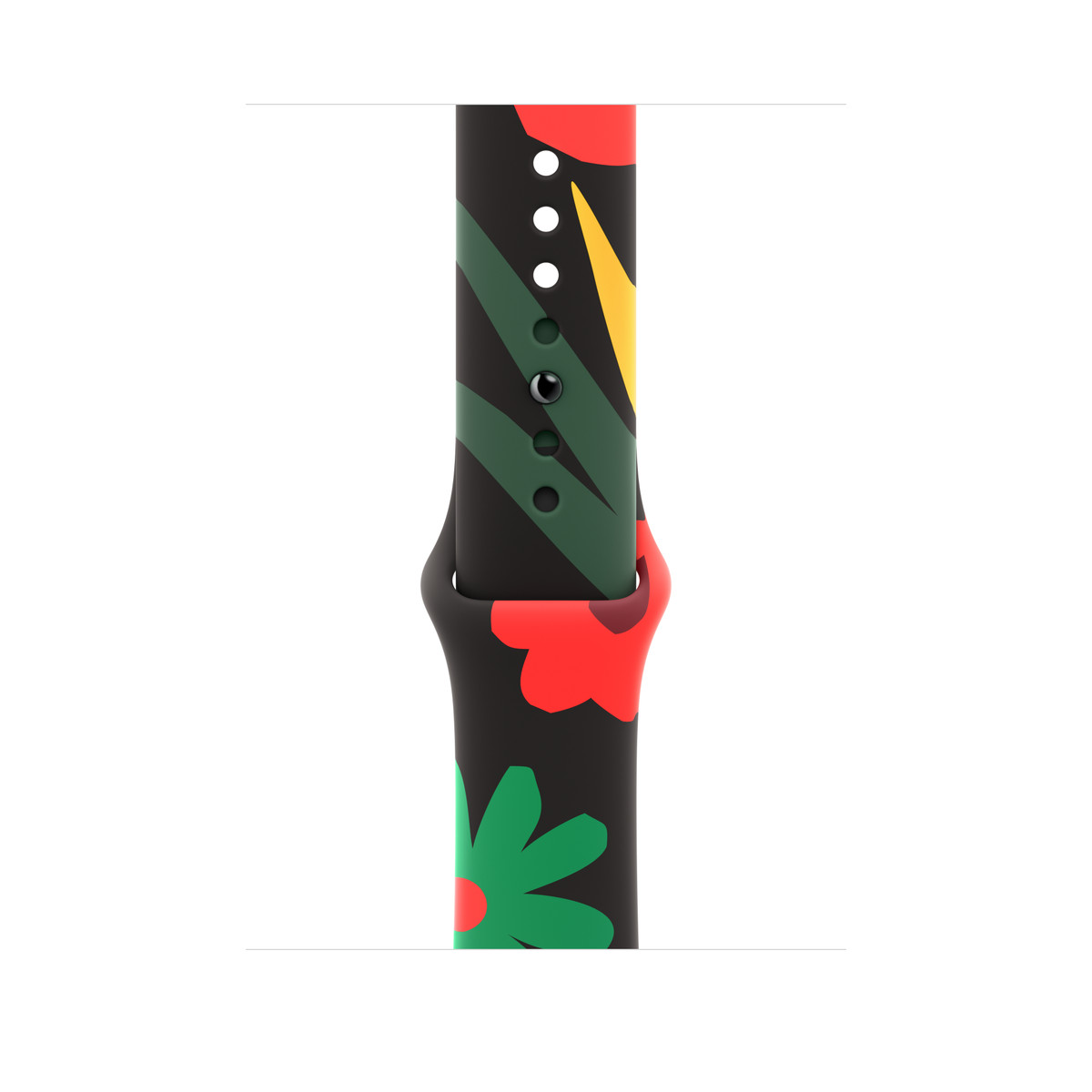 Apple - Apple Watch Sport Band - 46mm - S/M - Black Unity - Unity Bloom