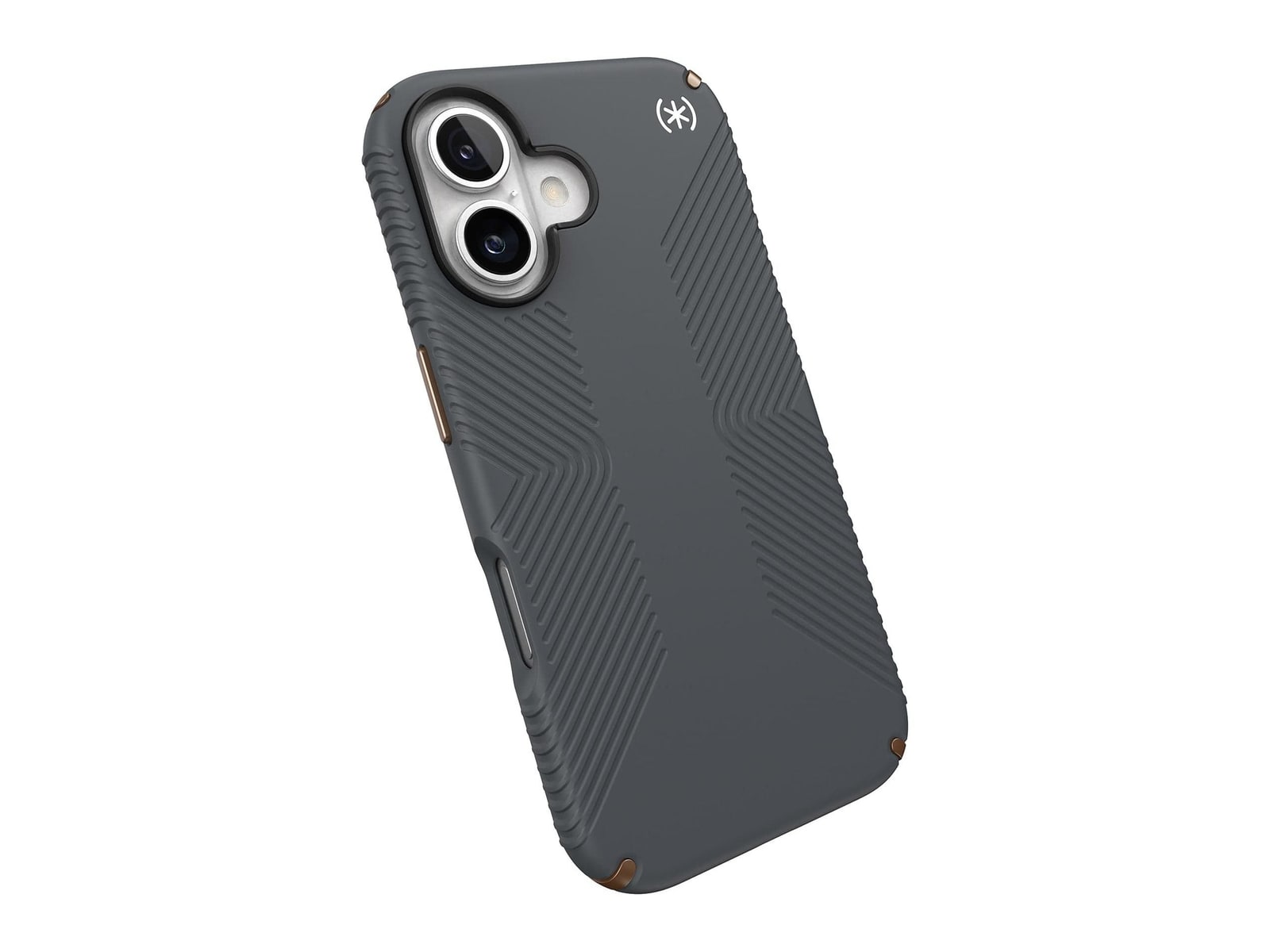 Speck - Presidio2 Grip - iPhone 16 - Charcoal Grey/Cool Bronze