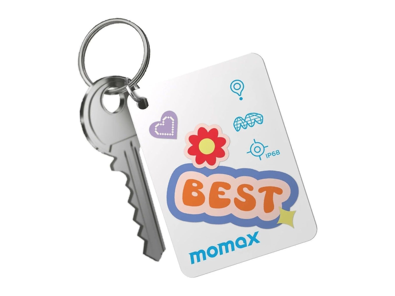 MOMAX - PinCard2 X Mini Rechargeable Find My Locator Bluetooth Trackers - White