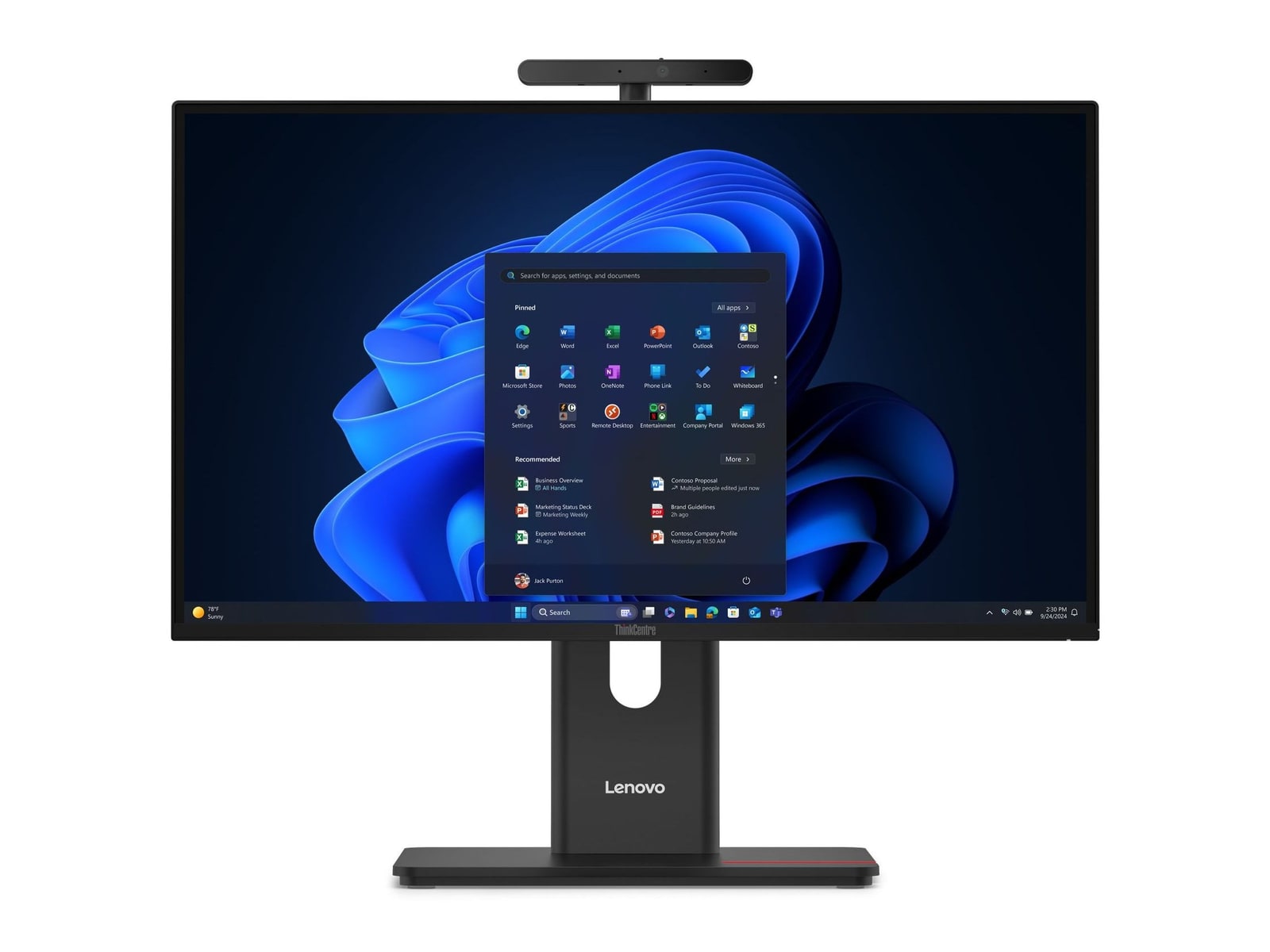 Lenovo - ThinkCentre M90a Gen 6 23.8" - Intel Core Ultra 7 265 chip - 32GB Memory - 512GB SSD - Black