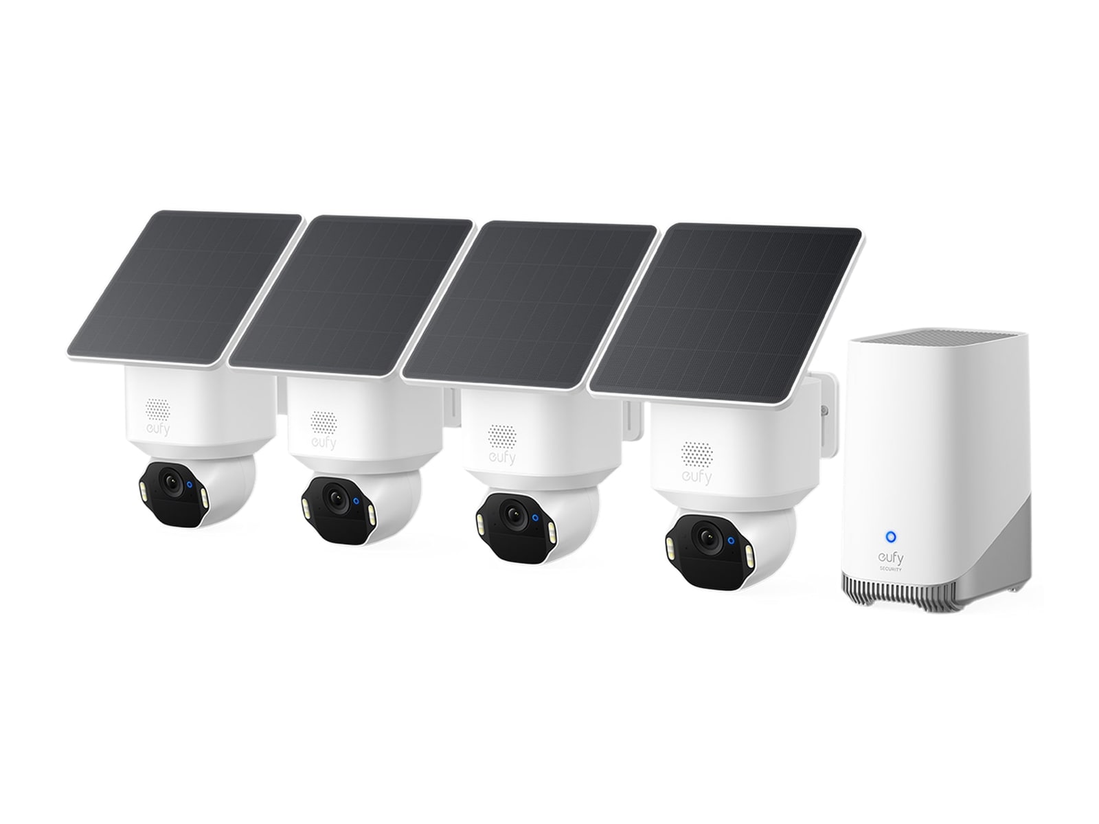 Eufy - SoloCam E42 4K Solar PTZ Camera (4-Cam Kit + HomeBase S380) Security Cameras