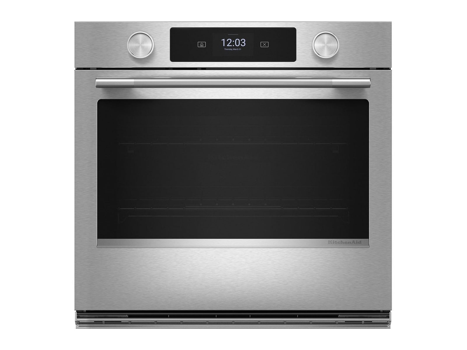 KitchenAid - Smart Single Wall Oven with Assisted Cook Cycles 30-Inch Wide in PrintShield Stainless Steel Ovens & Ranges