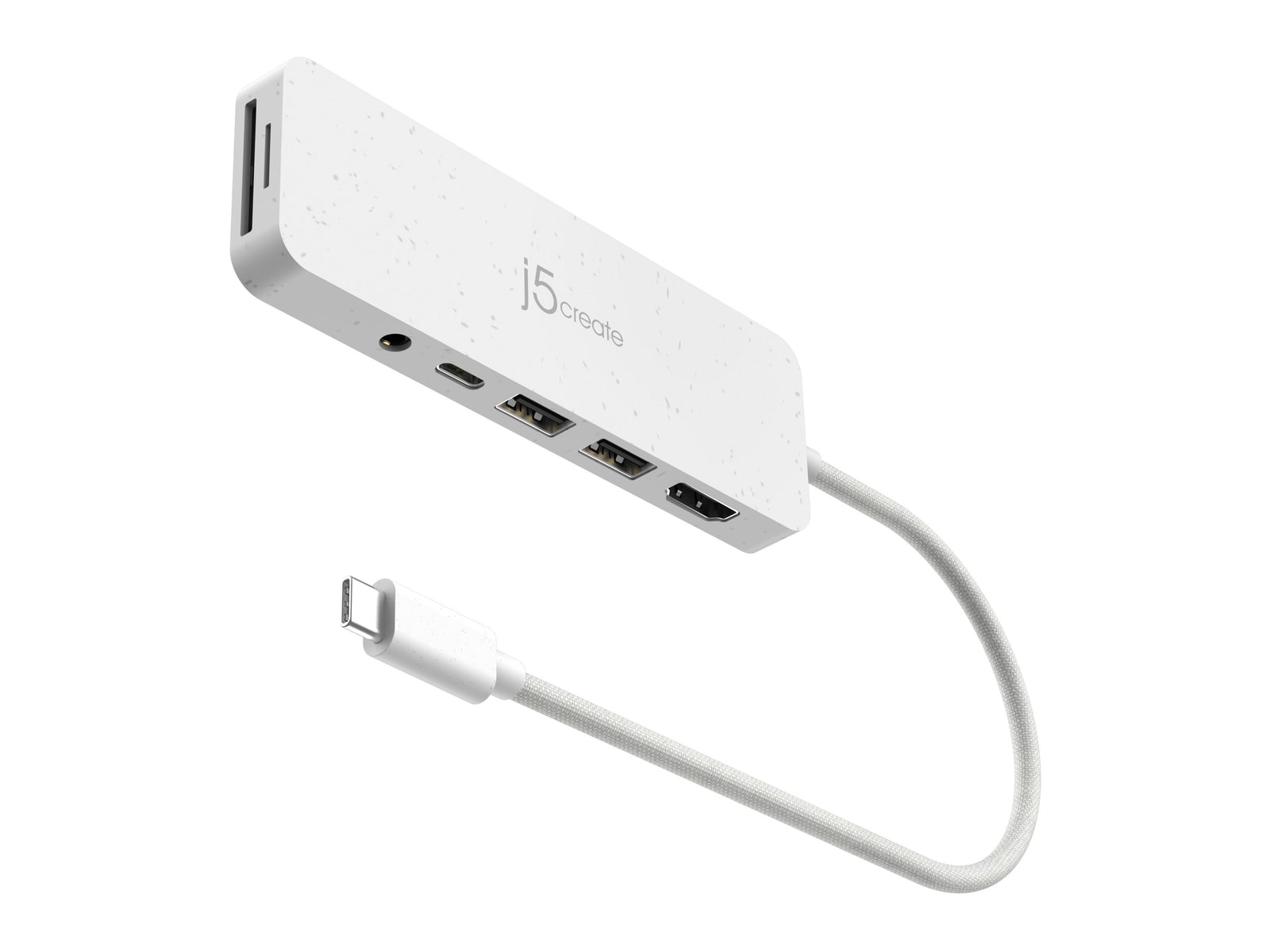 j5create - Eco-Friendly USB-C Multi-Port Hub with Power Delivery USB Hubs - White