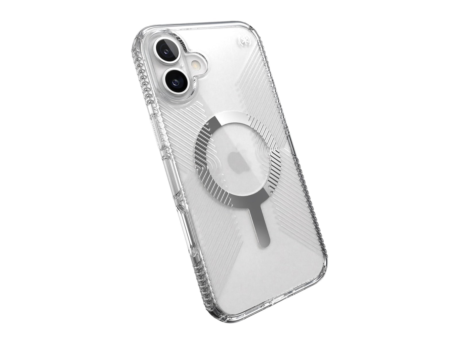 Speck - Presidio Perfect-Clear Grip MagSafe - iPhone 16 Plus - Clear/Chrome