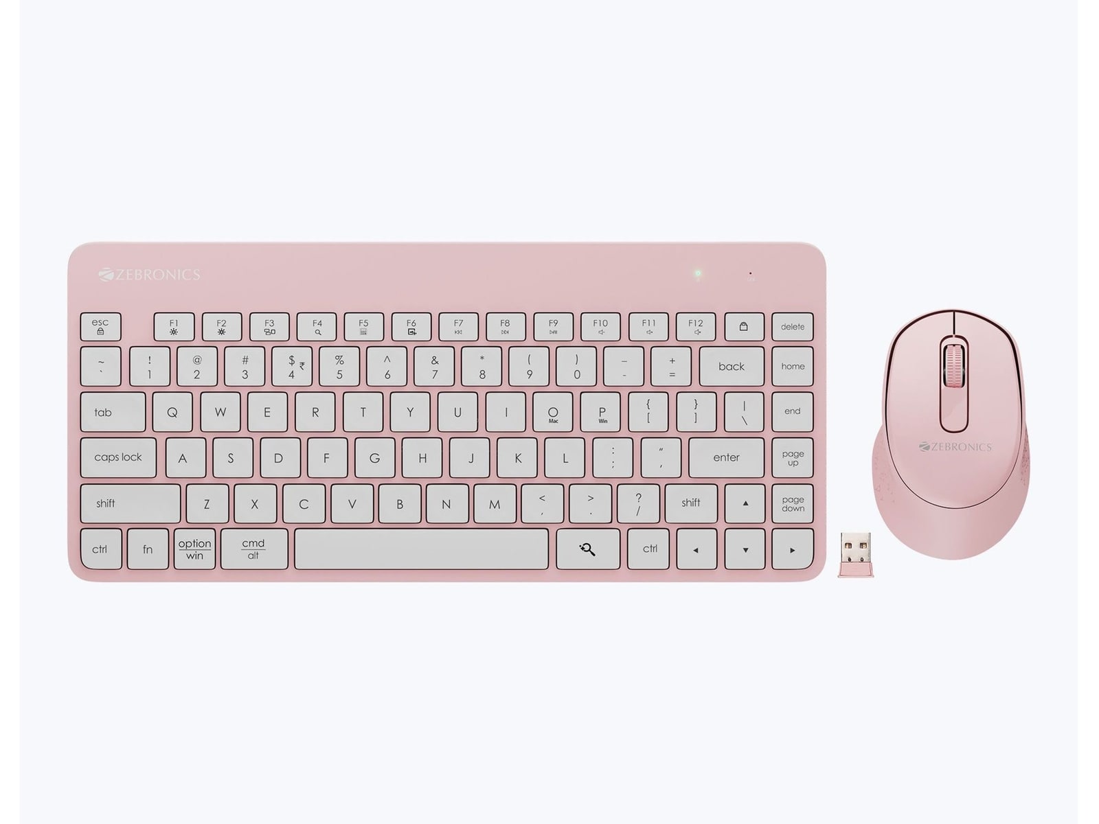 Zebronics - Zeb Companion 201 Combo Wireless Keyboards - Pink