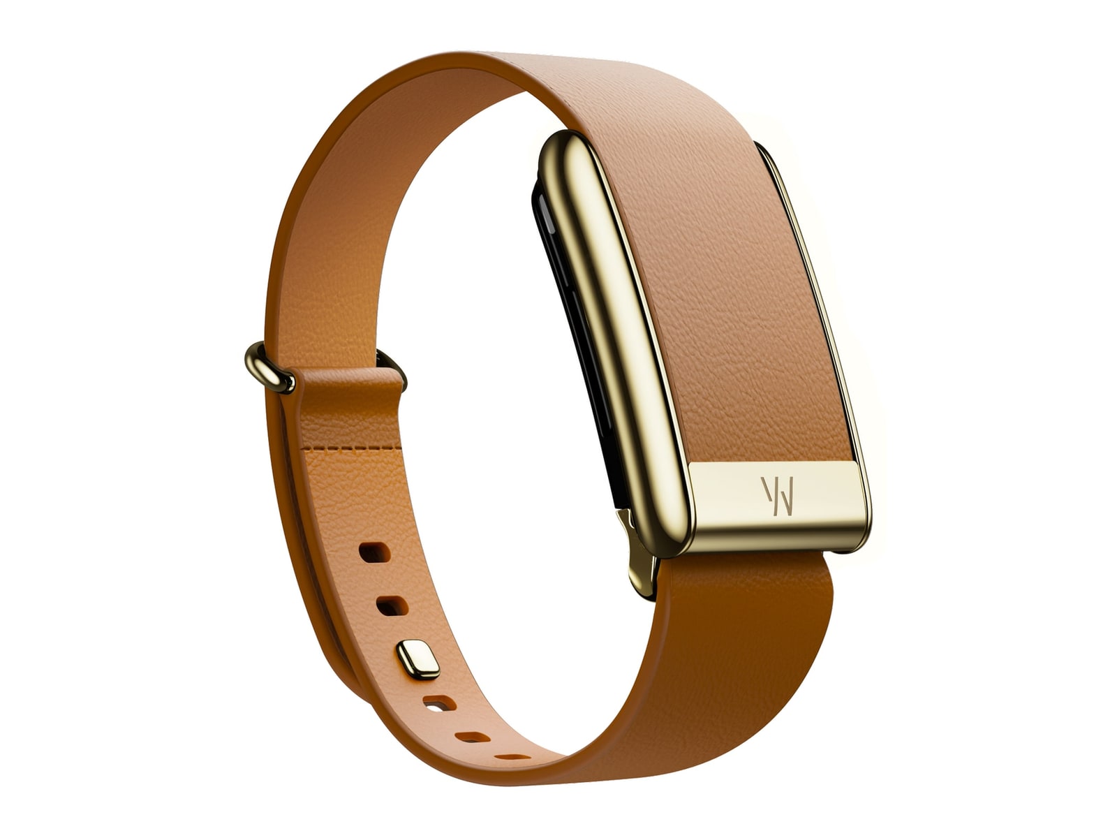 WHOOP - 5.0 LeatherLuxe Tapered Band Watch Bands - Camel with Gold