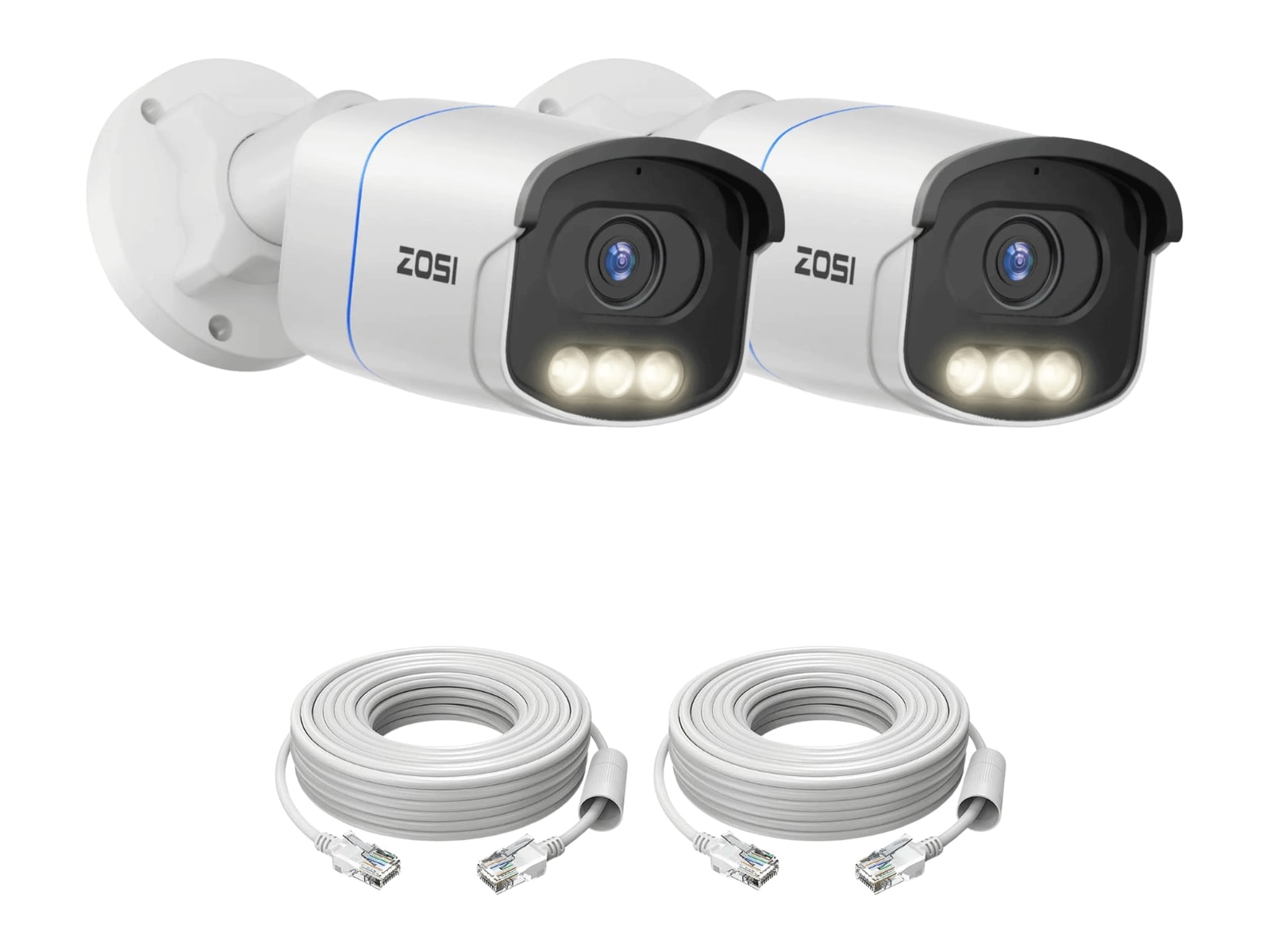 ZOSI - C186A 4K PoE - 2-Camera Security Cameras