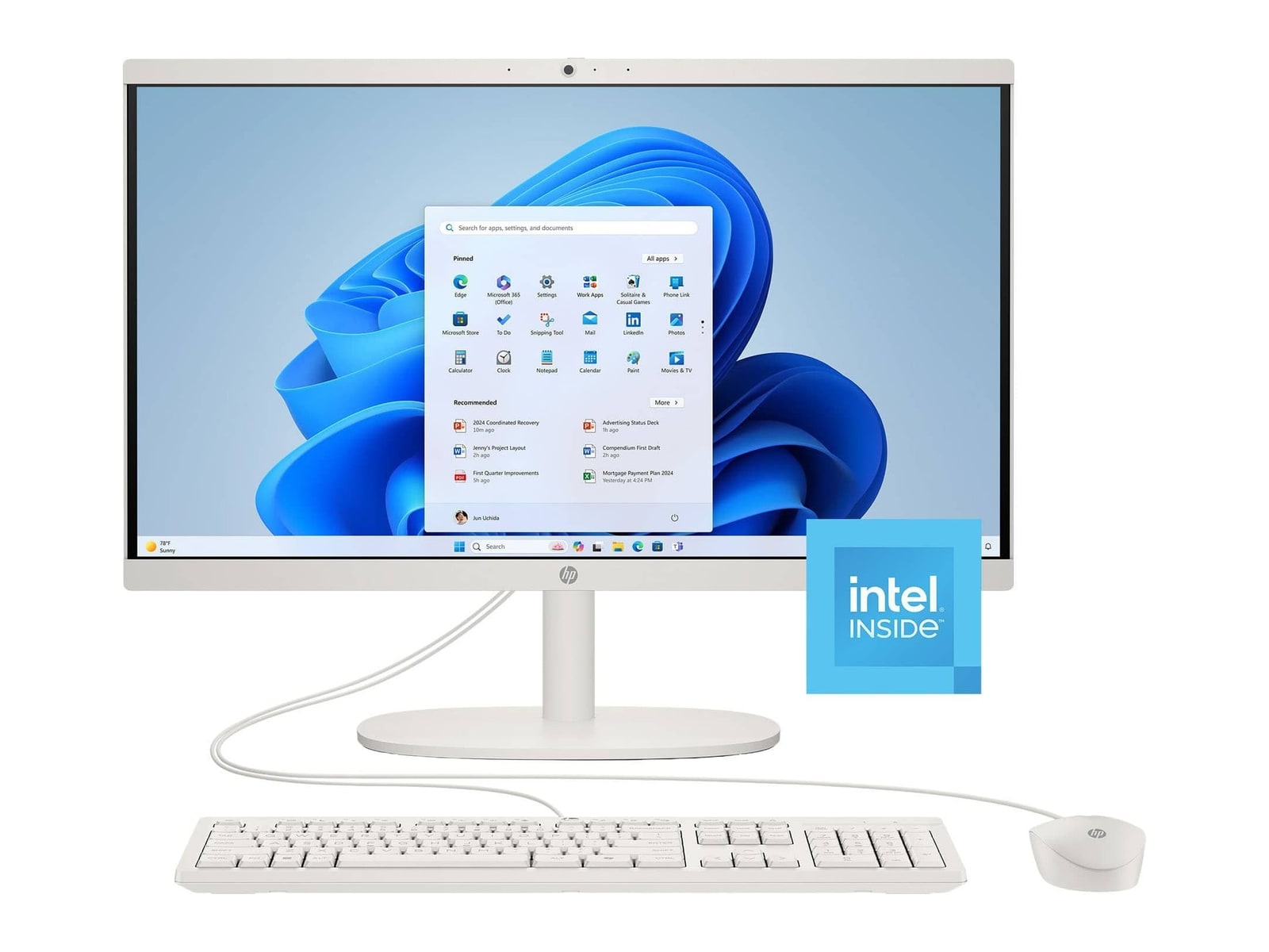 HP - 22-dg0034 21.45" - Intel Processor N100 chip - 8GB Memory - 128GB SSD - Cashmere White
