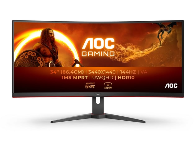 AOC - 34" CU34G2XE UWQHD 144Hz Ultrawide Monitors (EU)