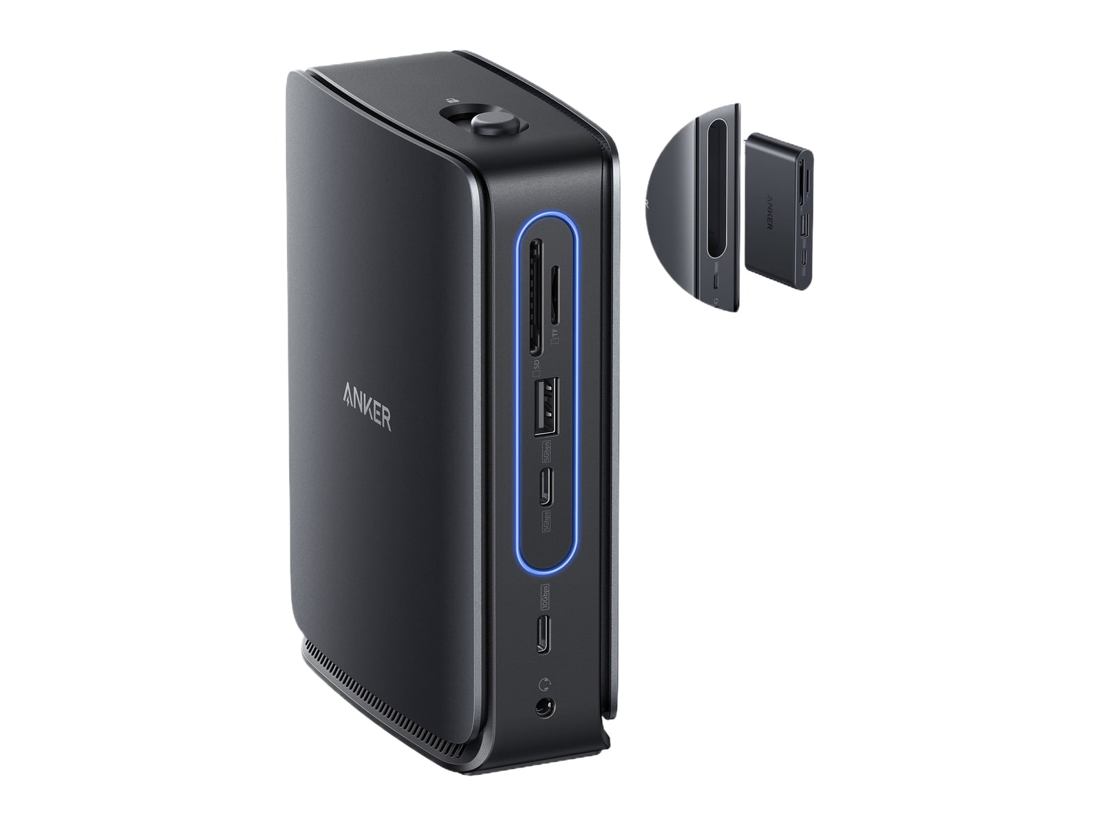 Anker - Nano Docking Station (13-in-1, Triple Display, Built-In Removable Hub) Docking Stations