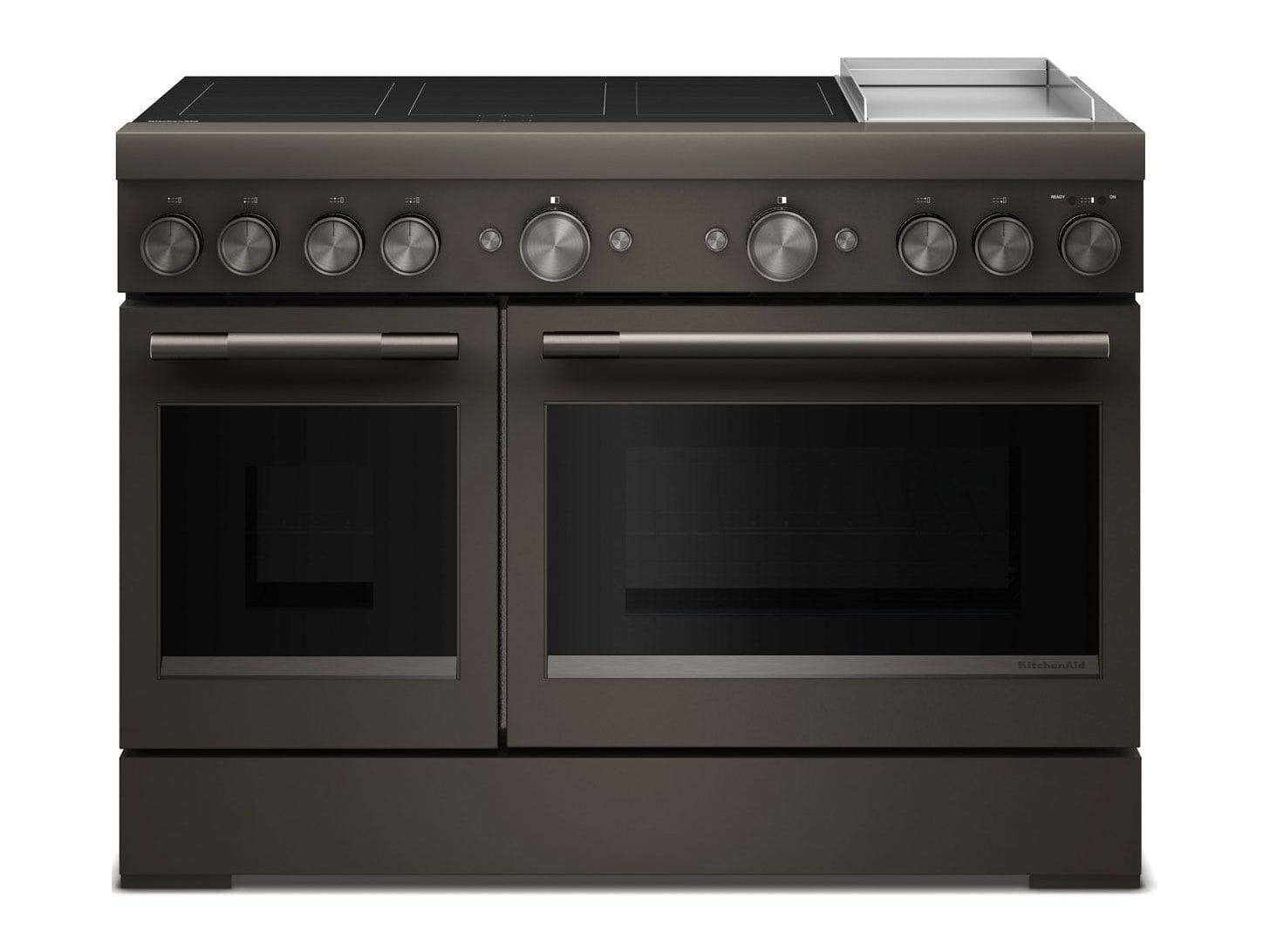 KitchenAid - 6.3 Cu. Ft. 6-Element Induction Commercial-Style Range with Griddle 48-Inch Wide Black Ore Ovens & Ranges