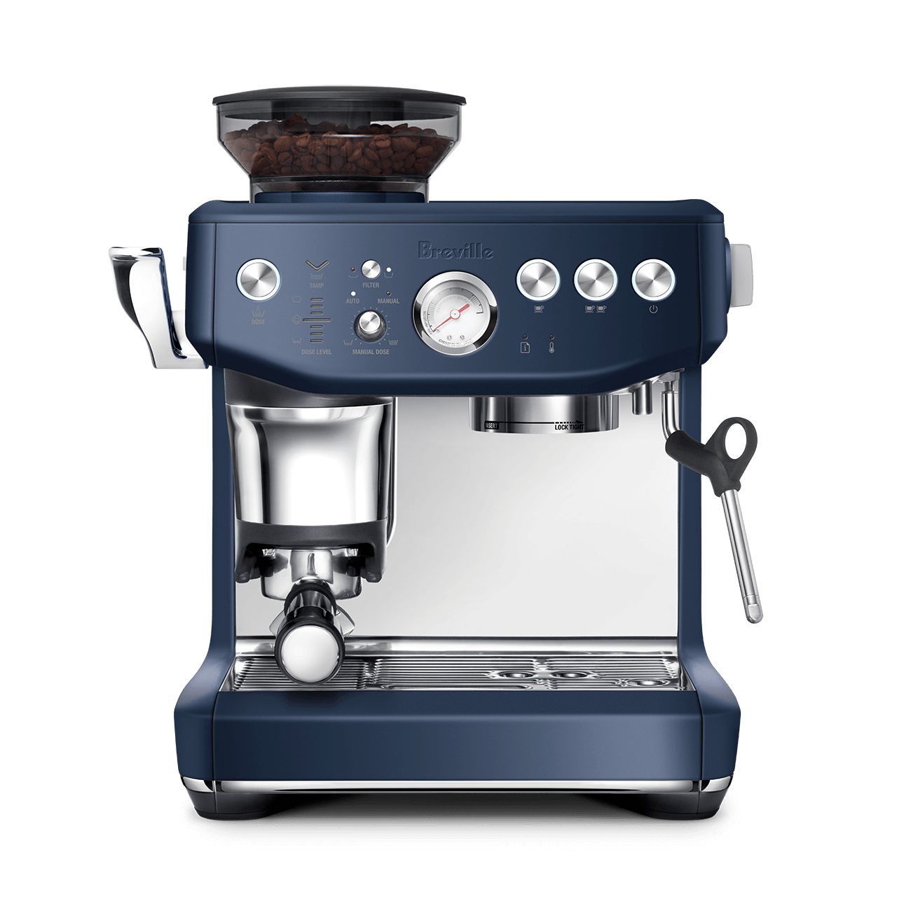 Breville - Barista Express Impress Espresso Machine - Damson Blue