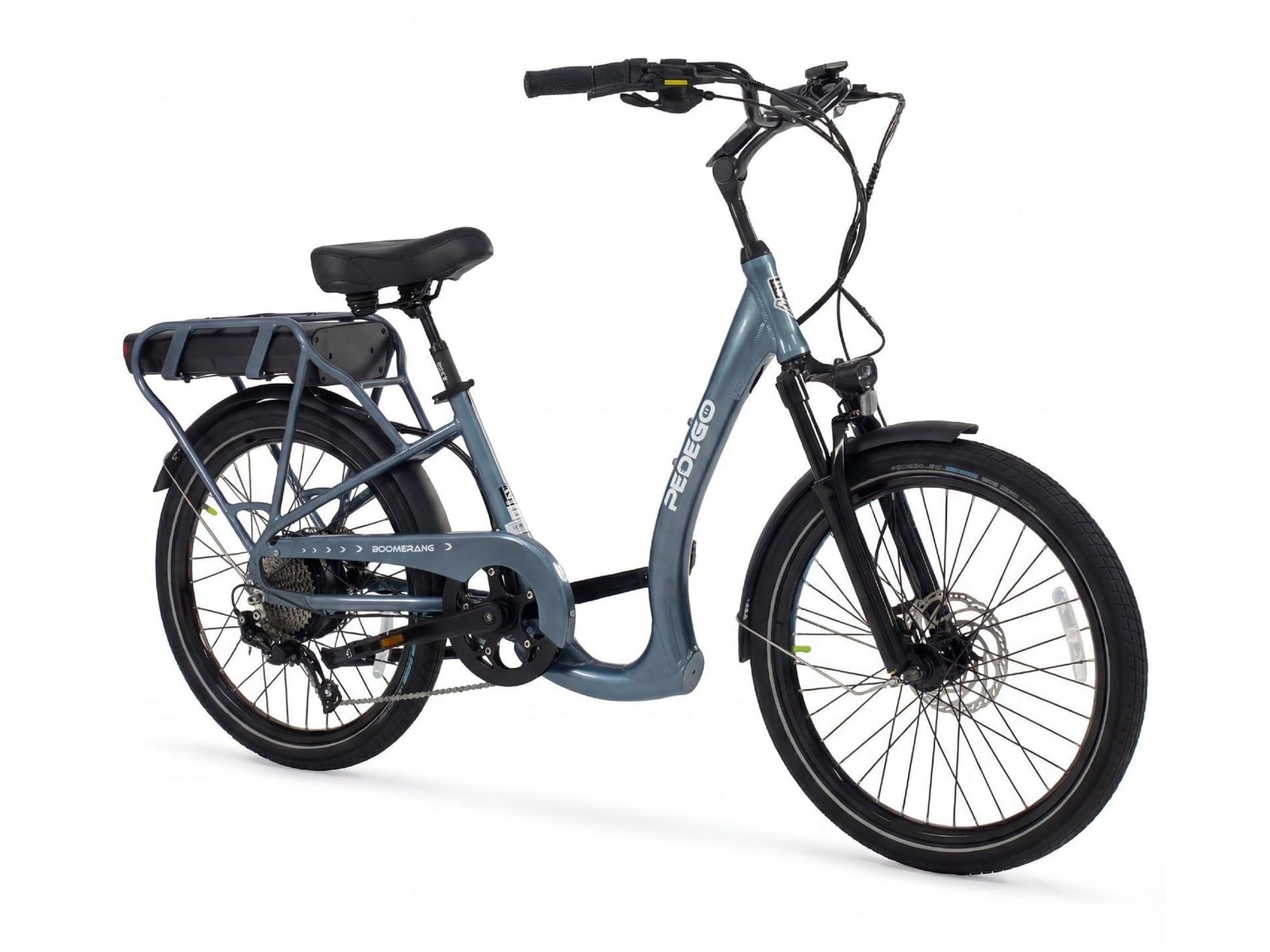 Pedego - Boomerang Pro 24-inch Step-Thru Gloss Mineral Blue Electric Bikes