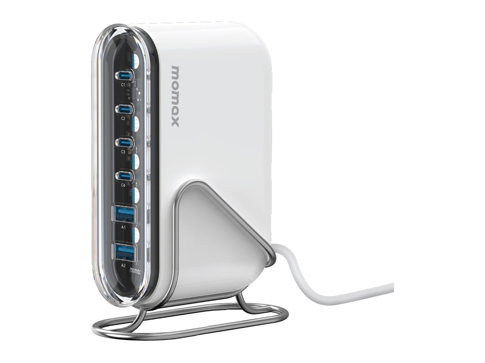 MOMAX - 1-Charge Flow+ 6-Port GaN Charger 120W White Wall Chargers