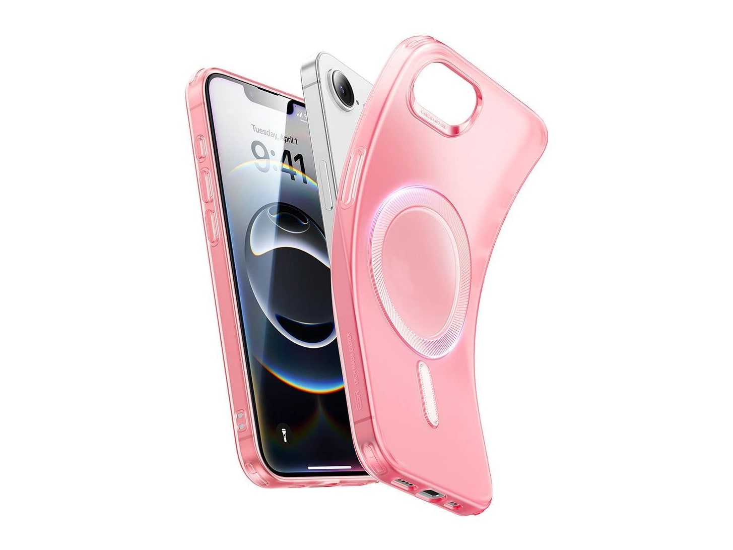 ESR - HaloLock Zero Clear Case - iPhone 16e - Frosted Red