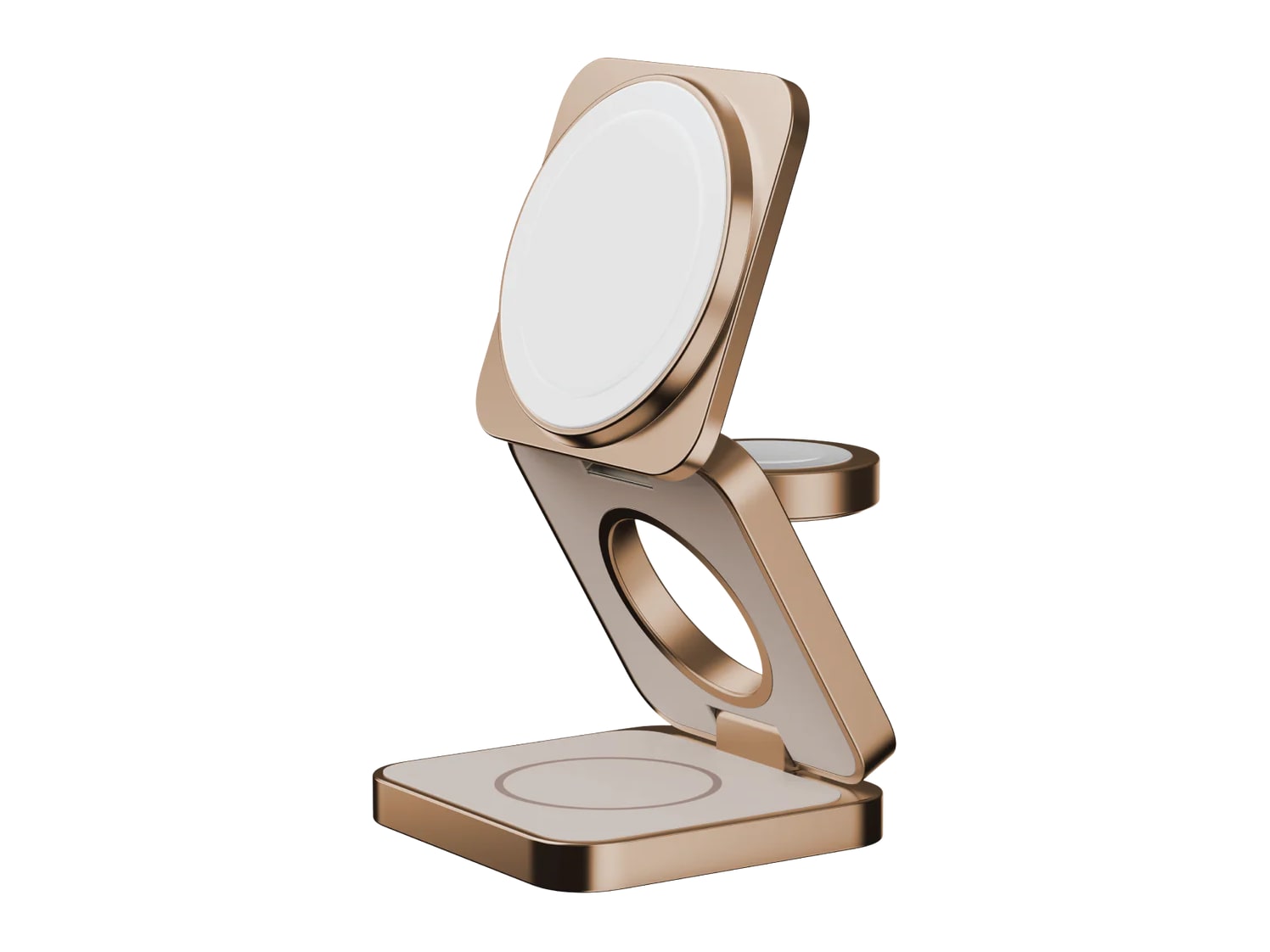 MOMAX - Q2.Mag 3-in-1 Foldable Qi2 15W Magnetic Wireless Charging Stand Sandstone Wireless Chargers