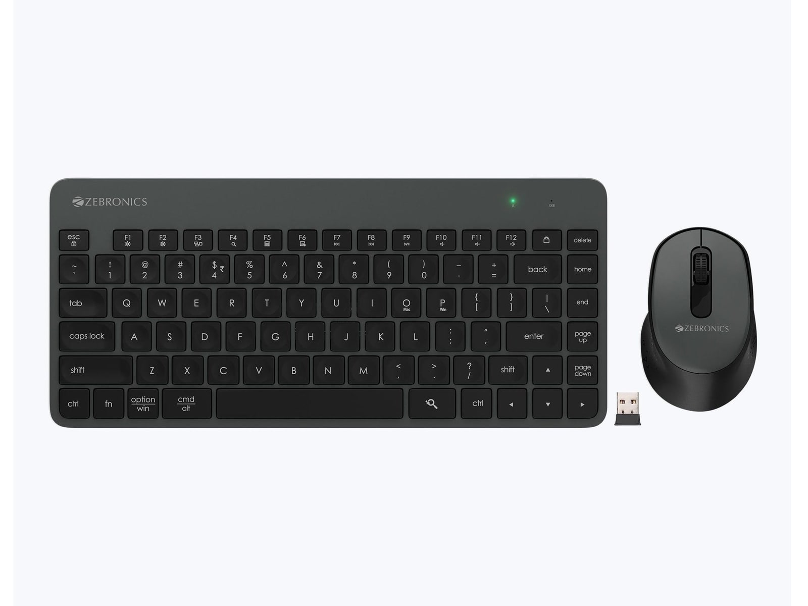Zebronics - Zeb Companion 201 Combo Wireless Keyboards - Gray